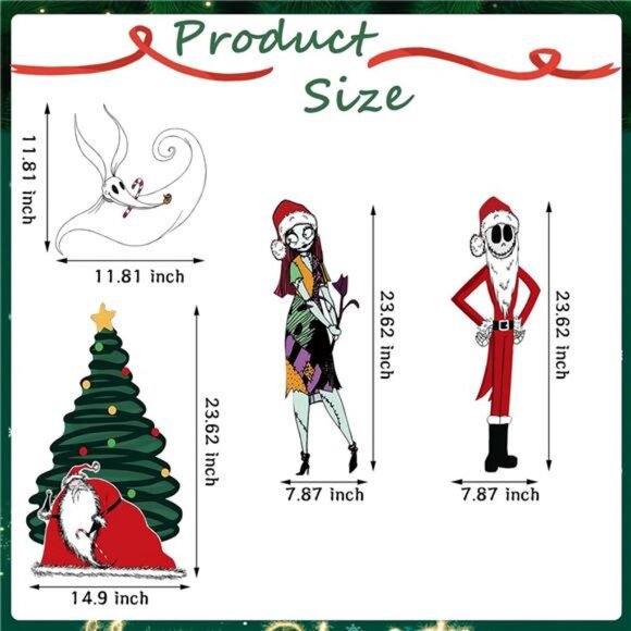 Nightmare Christmas Decorations Christmas Yard Signs with Stakes,4 PCS - Picture 2 of 6